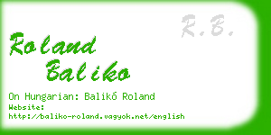 roland baliko business card